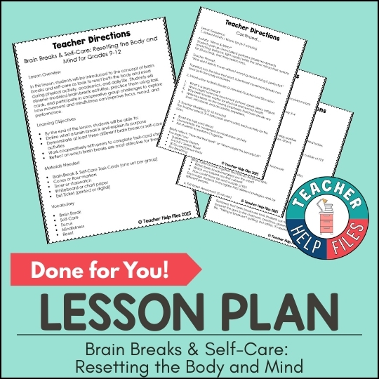 Brain Breaks Lesson Plan