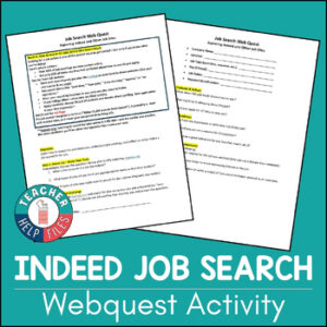 Indeed Job Search Webquest Activity