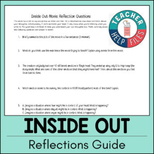 Inside Out Reflection Questions Worksheet