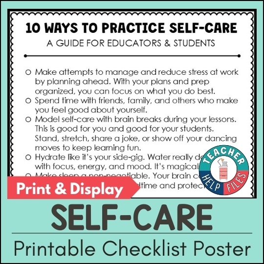 Self-Care for Educators Poster