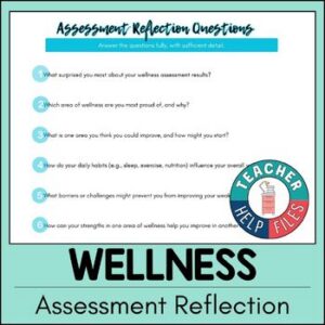 Wellness Assessment Reflection Question Worksheet